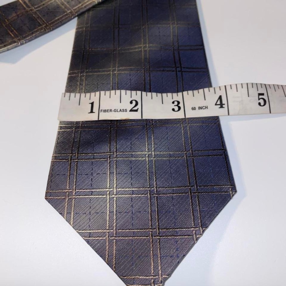 Polifroni Milano mens multicolored silk tie geometric 3.75" width - Picture 3 of 6